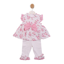 Load image into Gallery viewer, Mintini Girls Pink Floral Gingham Tunic Legging Set