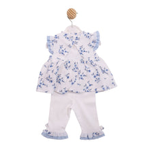 Load image into Gallery viewer, Mintini Girls Blue Floral Gingham Tunic Legging Set