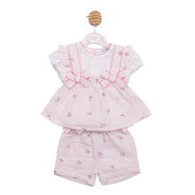 Load image into Gallery viewer, Mintini Girls Pink Crinkle Floral Suntop Set