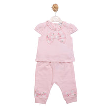 Load image into Gallery viewer, Mintini Girls Pink Floral Bow Jog Set