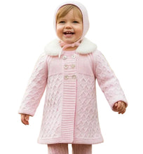 Load image into Gallery viewer, Pex Pink Faux Fur Pram Cardigan &amp; Bonnet