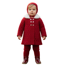 Load image into Gallery viewer, Pex Red Faux Fur Pram Cardigan &amp; Bonnet