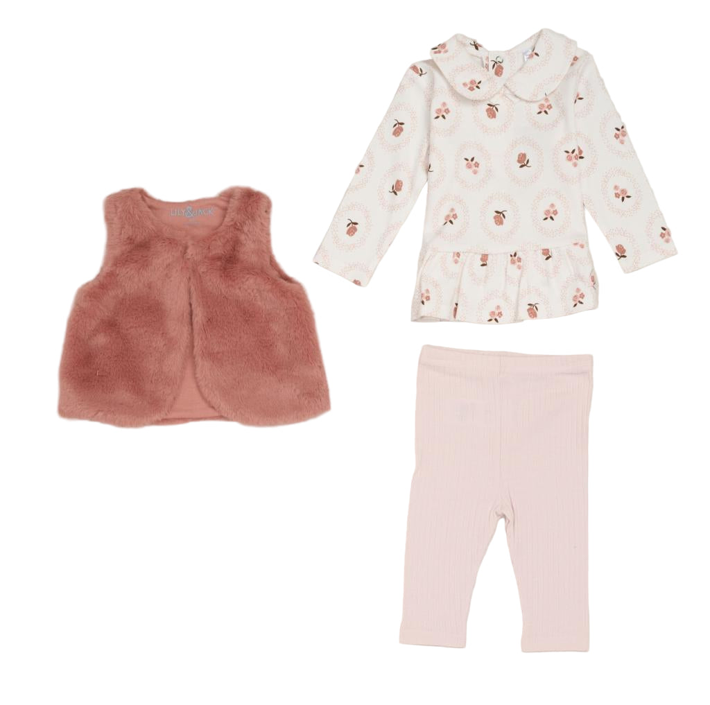 Lily & Jack Floral 3 Piece Legging Set