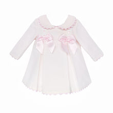 Load image into Gallery viewer, Wee Me Baby Girls Waffle Satin Bow Dress