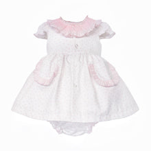 Load image into Gallery viewer, Wee Me Baby Girl White Heart Smock Collar Dress