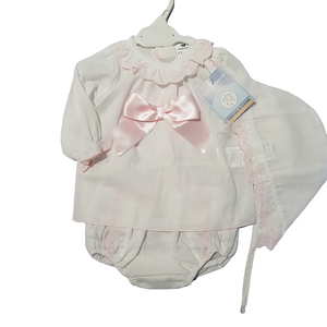 *SALE* Baby Girls White & Pink Jam Sets