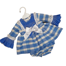 Load image into Gallery viewer, Ceyber Baby Girls Blue Check Dress