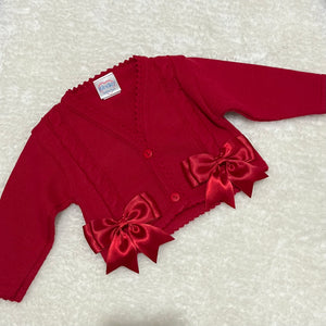Kinder Red Bow Cardigan