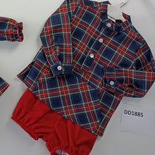 Load image into Gallery viewer, Ceyber Baby Boys Navy and Red Tartan 3M-36M