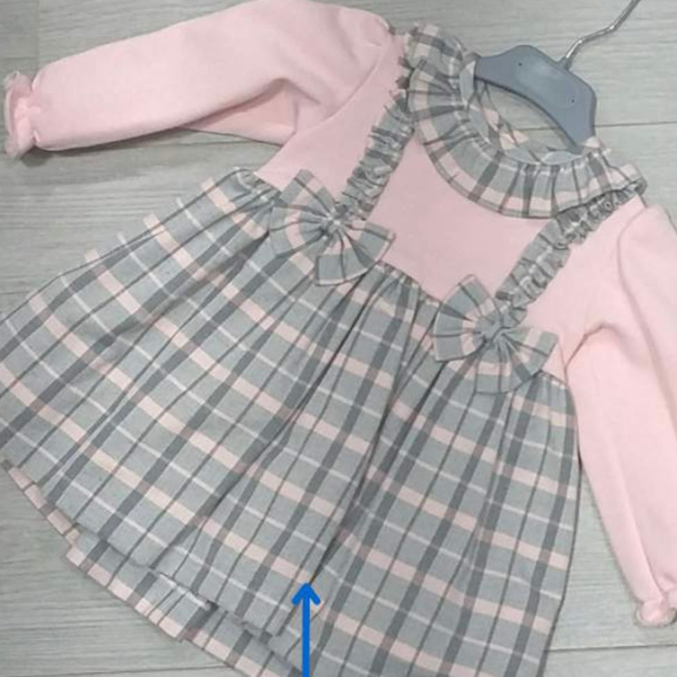 Baby Ferr Older Girls Pink and Grey Dress 2Y-8Y