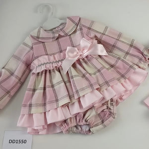 Ceyber Baby Girls Pink Check Dress 3M-36M