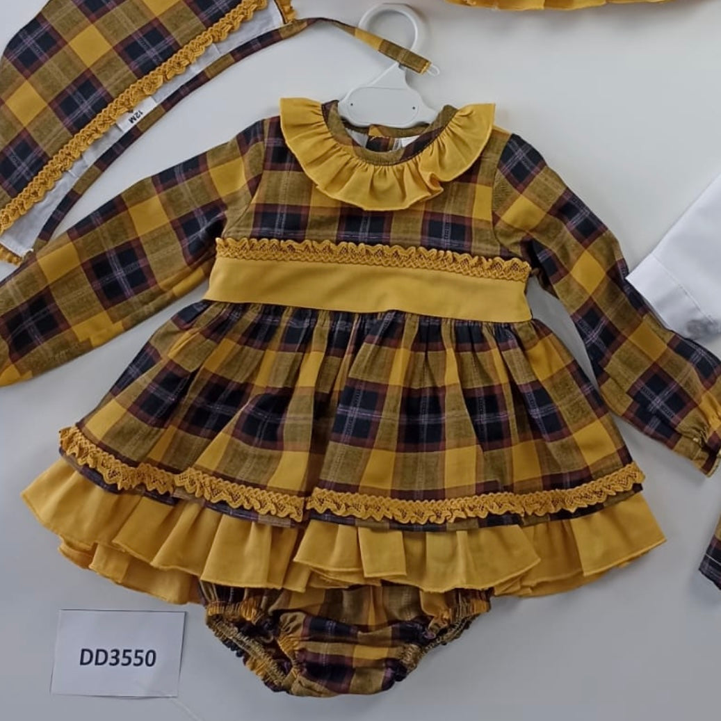 Ceyber Baby Girls Mustard Dress 3M-36M