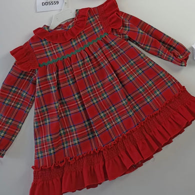 Ceyber Older Girls Red Tartan Dress 2Y-8Y