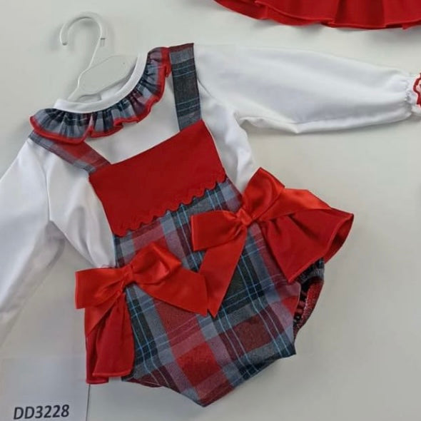 Ceyber Baby Girls Red Bow Check Romper 3M-36M