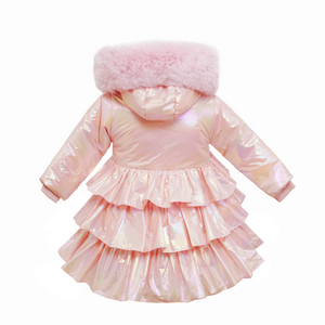 Wee Me Pink Iridescent Long Padded Coat