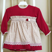 Load image into Gallery viewer, Baby Ferr Older Girls Red and Beige Dress 2Y-8Y