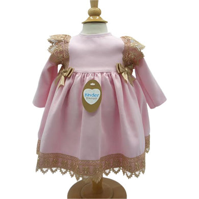 Kinder Baby Girls Pink Double Bow Dress