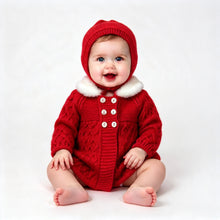 Load image into Gallery viewer, Pex Red Faux Fur Pram Cardigan &amp; Bonnet