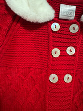Load image into Gallery viewer, Pex Red Faux Fur Pram Cardigan &amp; Bonnet