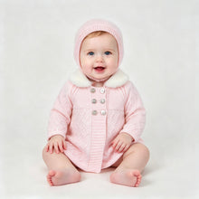 Load image into Gallery viewer, Pex Pink Faux Fur Pram Cardigan &amp; Bonnet