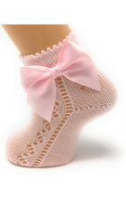 Load image into Gallery viewer, Carlomagno Ankle Open Work Bow Socks