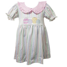 Load image into Gallery viewer, Easter Girls Pastel Stripe Egg Dress
