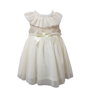 Ceyber Girls Beige Tulle Dress