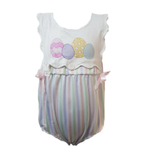 Load image into Gallery viewer, Easter Girls Pastel Stripe Egg Romper