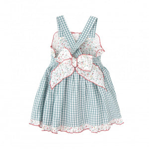 Babidu Older Girls Green Gingham Dress