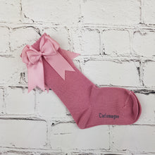 Load image into Gallery viewer, Dusky pink Bow Knee High