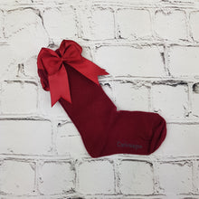 Load image into Gallery viewer, Carlomagno Burgundy Bow Knee High