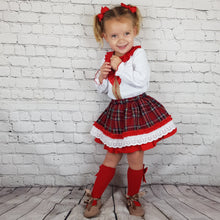 Load image into Gallery viewer, Wee Me Red Tartan skirt Set