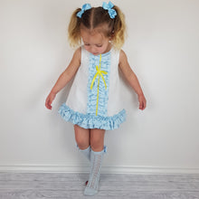 Load image into Gallery viewer, Wee Me Blue And Lemon Dress