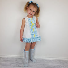 Load image into Gallery viewer, Wee Me Blue And Lemon Dress