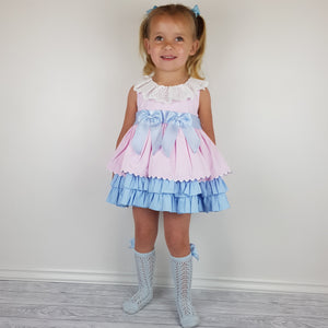 Wee Me Blue And Pink Puffball Dress