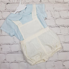Load image into Gallery viewer, Ceyber Blue And Cream Romper Set