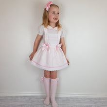Load image into Gallery viewer, Wee Me Pink Stripe Pinafore Skirt Set