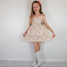 Load image into Gallery viewer, Calamaro Green And Peach Floral Dress