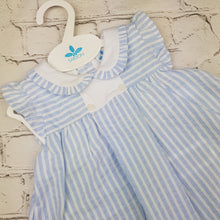 Load image into Gallery viewer, Sardon Baby Girls Blue Stripe Dress