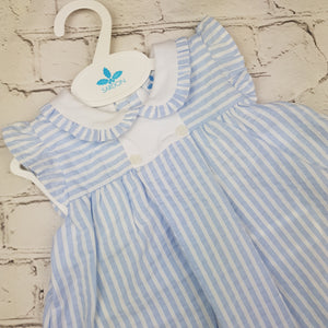 Sardon Baby Girls Blue Stripe Dress