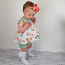 Load image into Gallery viewer, Del Sur Baby Girls Green And Peach Dress