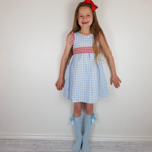 Load image into Gallery viewer, Calamaro Blue And Red Check Dress