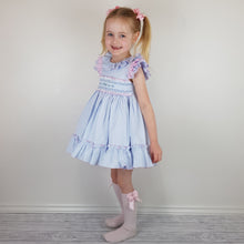 Load image into Gallery viewer, Wee Me Baby Blue And Pink Smocked Dress