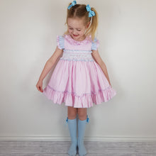 Load image into Gallery viewer, Wee Me Baby Pink And Blue Smocked Dress