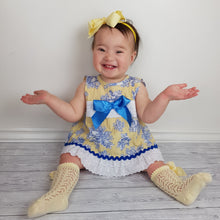 Load image into Gallery viewer, *SALE* Ceyber Baby Girls Yellow And Blue Dress 3M-36M