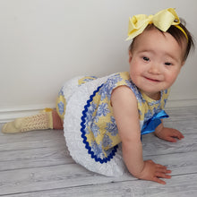 Load image into Gallery viewer, *SALE* Ceyber Baby Girls Yellow And Blue Dress 3M-36M