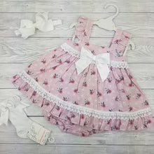 Load image into Gallery viewer, Ceyber Baby Pink And White Floral Dress Set 3M-36M