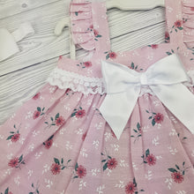 Load image into Gallery viewer, Ceyber Baby Pink And White Floral Dress Set 3M-36M