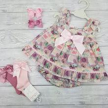 Load image into Gallery viewer, Ceyber Baby Pink Garden Print Dress Set 3M-36M