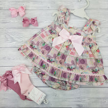 Load image into Gallery viewer, Ceyber Baby Pink Garden Print Dress Set 3M-36M